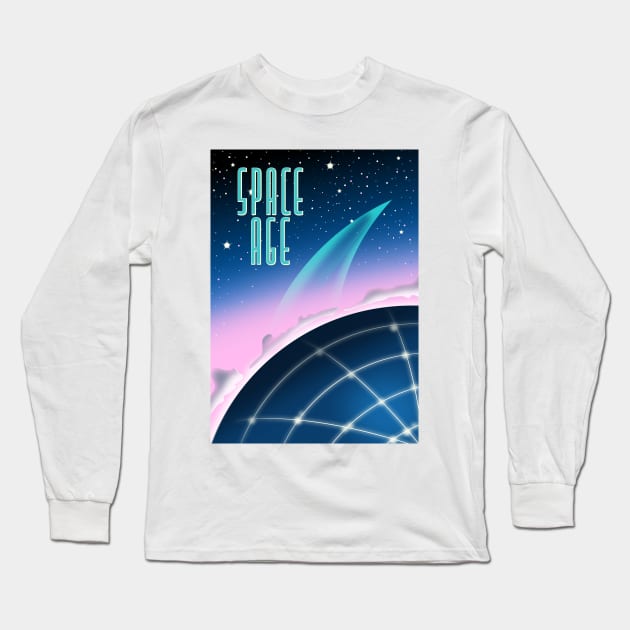 1980s space race poster Long Sleeve T-Shirt by nickemporium1